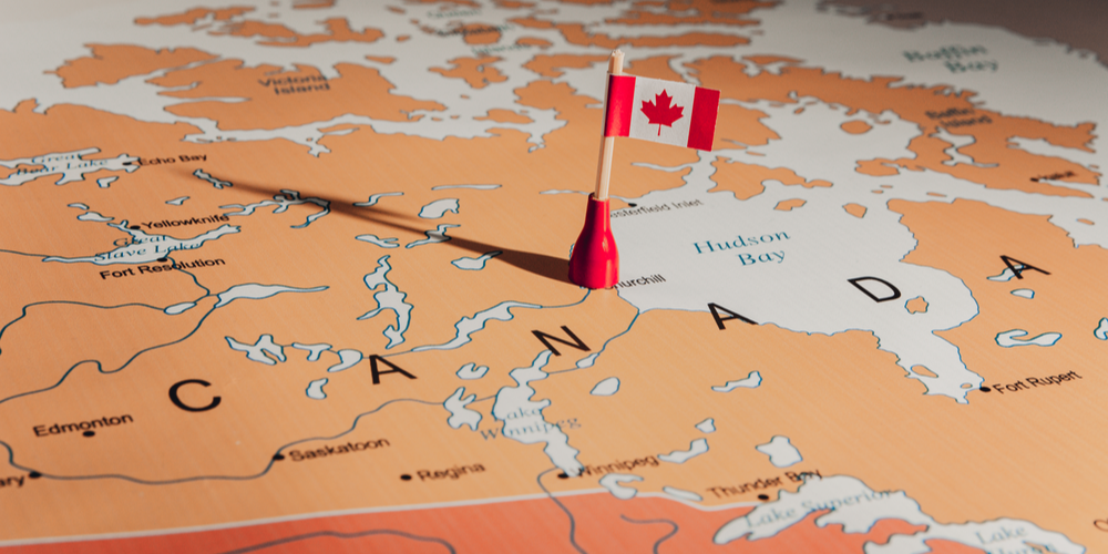 Map of Canada, where Golden Matrix aims to enter igaming market