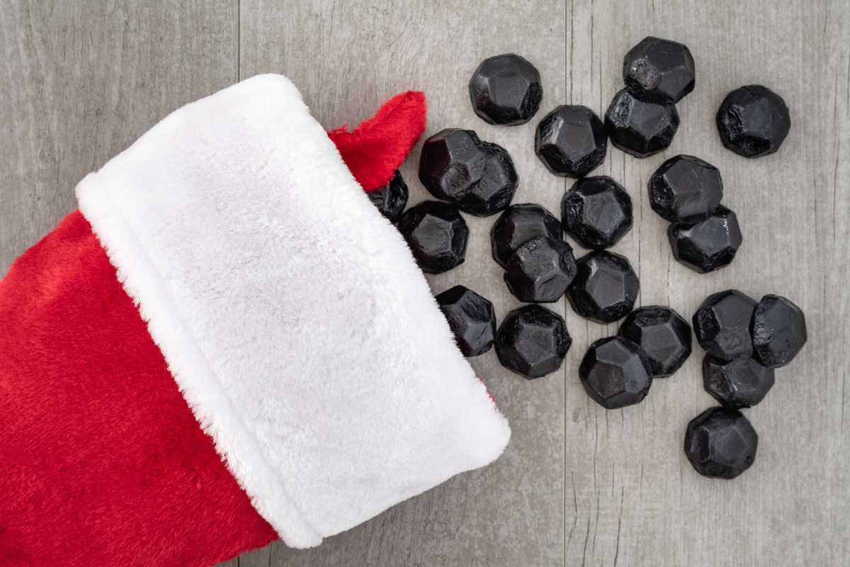 Stocking filled with coal