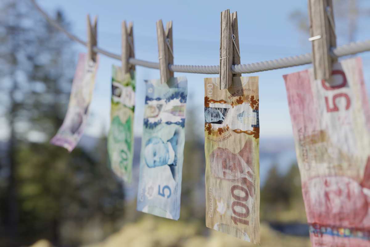Canadian money hanging out to dry