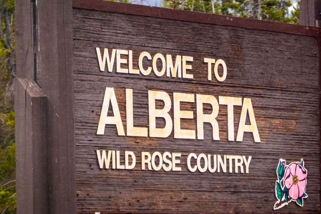 Welcome to Alberta sign, the kind that might greet gaming operators when the enter the upcoming market