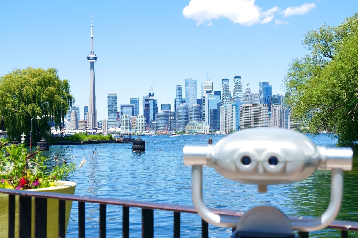 A view of the Toronto skyline across Lake Ontario