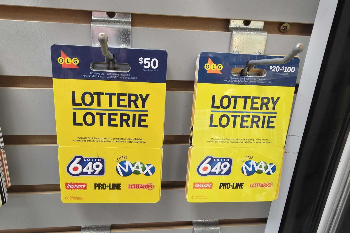 OLG gift cards on sale at a gas station in Ontario