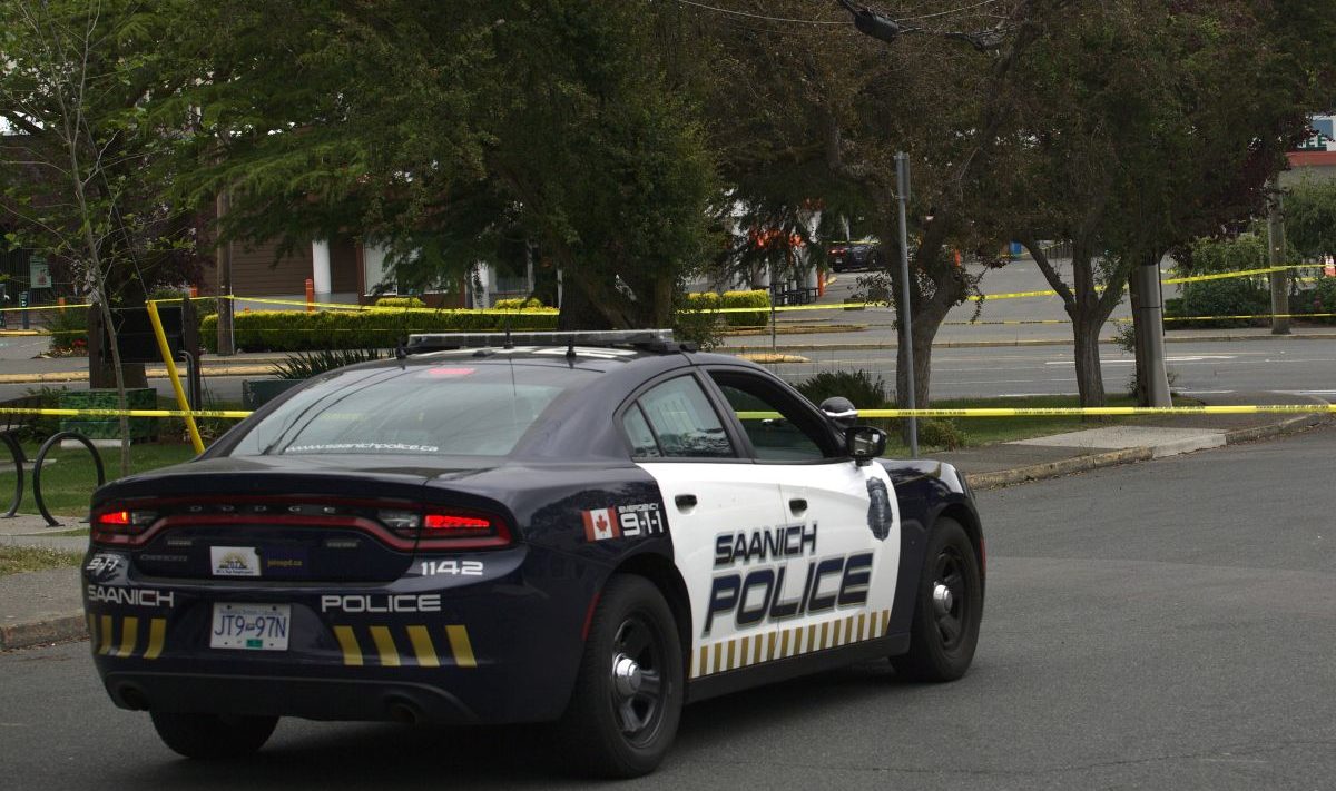 A Saanich Police Service car in Saanich, on Vancouver Island, B.C.