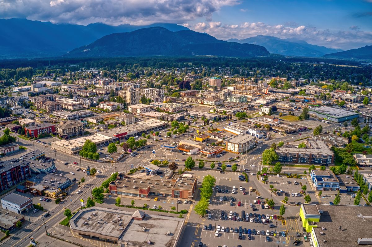 An aerial view of Chilliwack, B.C.