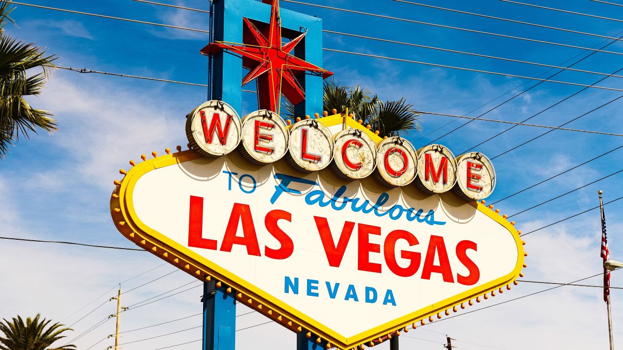 A 'Welcome to fabulous Las Vegas, Nevada' sign