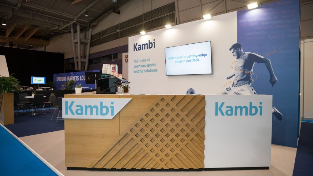 A Kambi sports betting booth at an SBC event