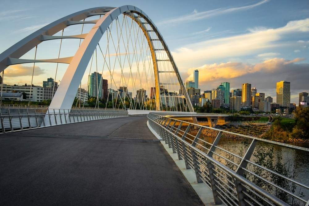 suspension bridge in Edmonton Alberta