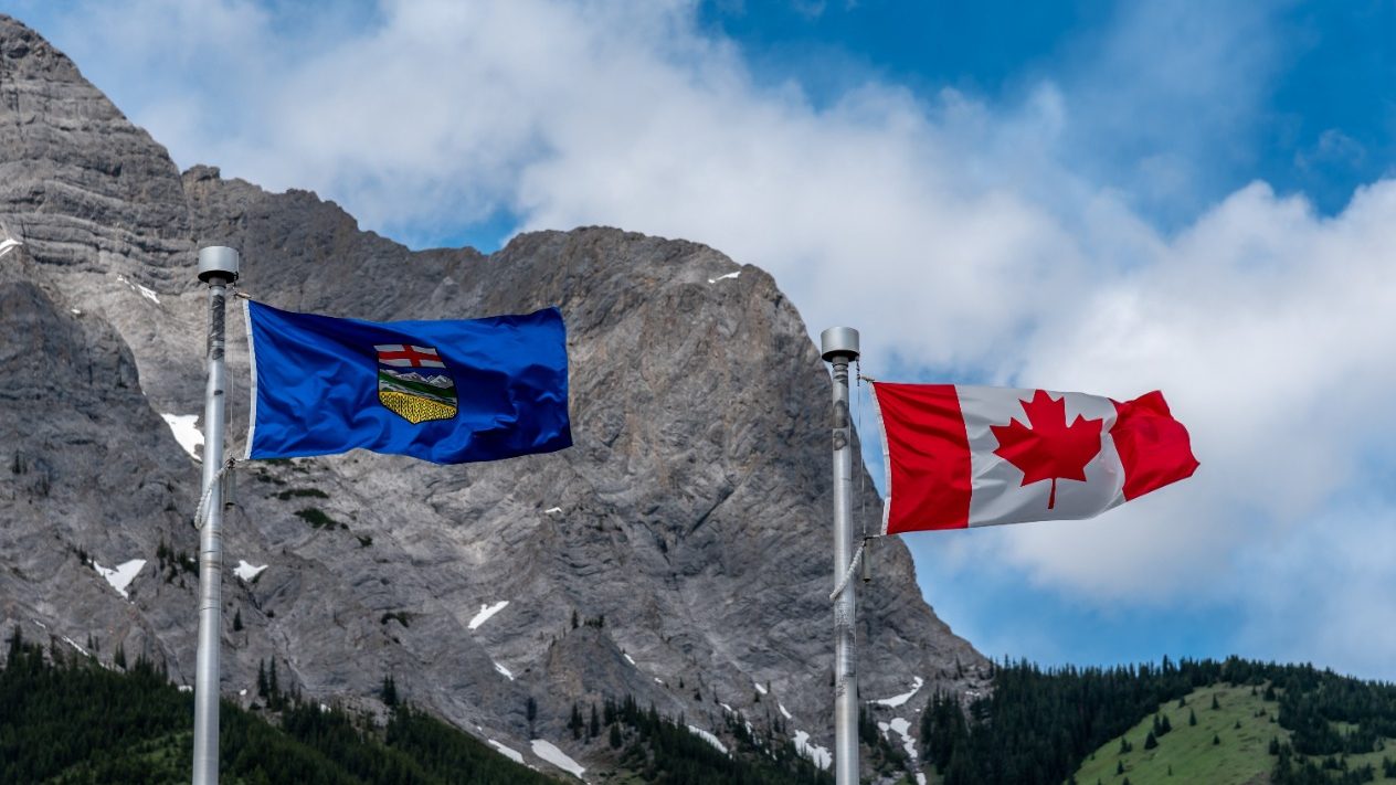 Alberta and Canadian flag