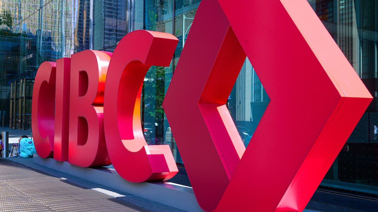 Toronto, ON, Canada – September 11, 2023: Close-up of CIBC sign on the building. Canadian Imperial Bank of Commerce (CIBC) is a Canadian banking corporation