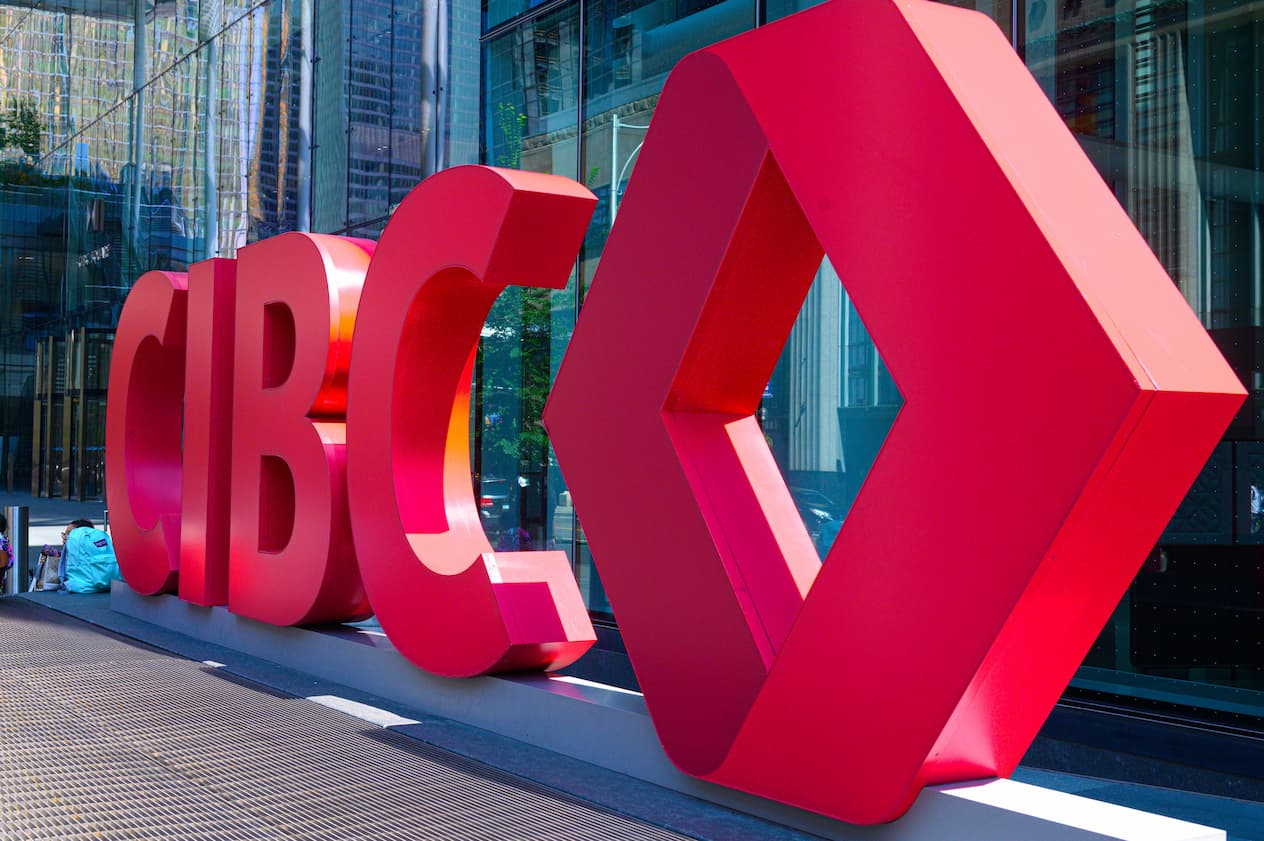 Toronto, ON, Canada – September 11, 2023: Close-up of CIBC sign on the building. Canadian Imperial Bank of Commerce (CIBC) is a Canadian banking corporation