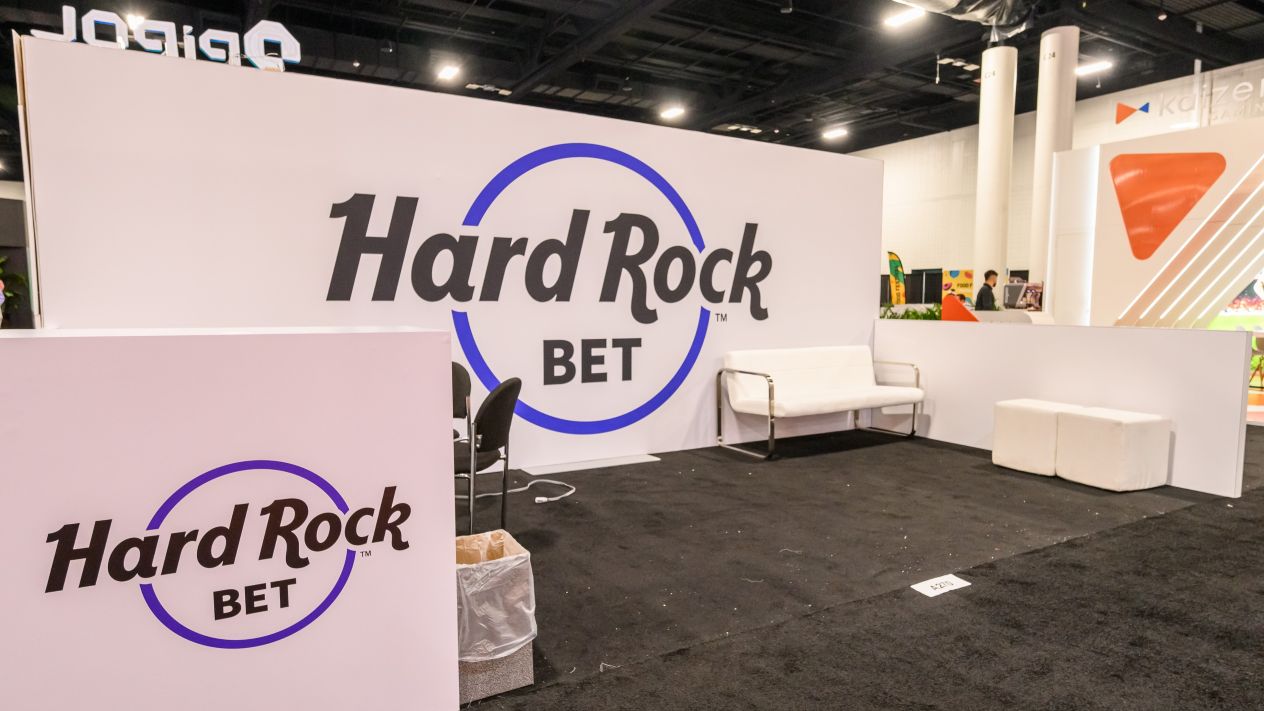 A Hard Rock Bet booth at SBC Summit Americas