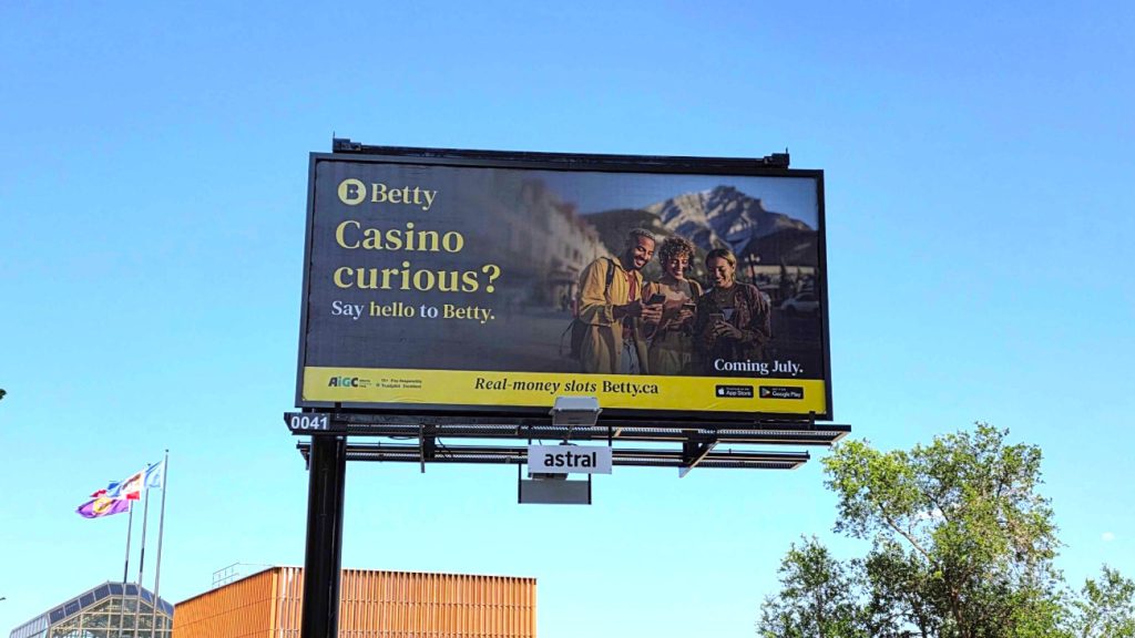 A Betty Casino billboard in Edmonton, Alberta