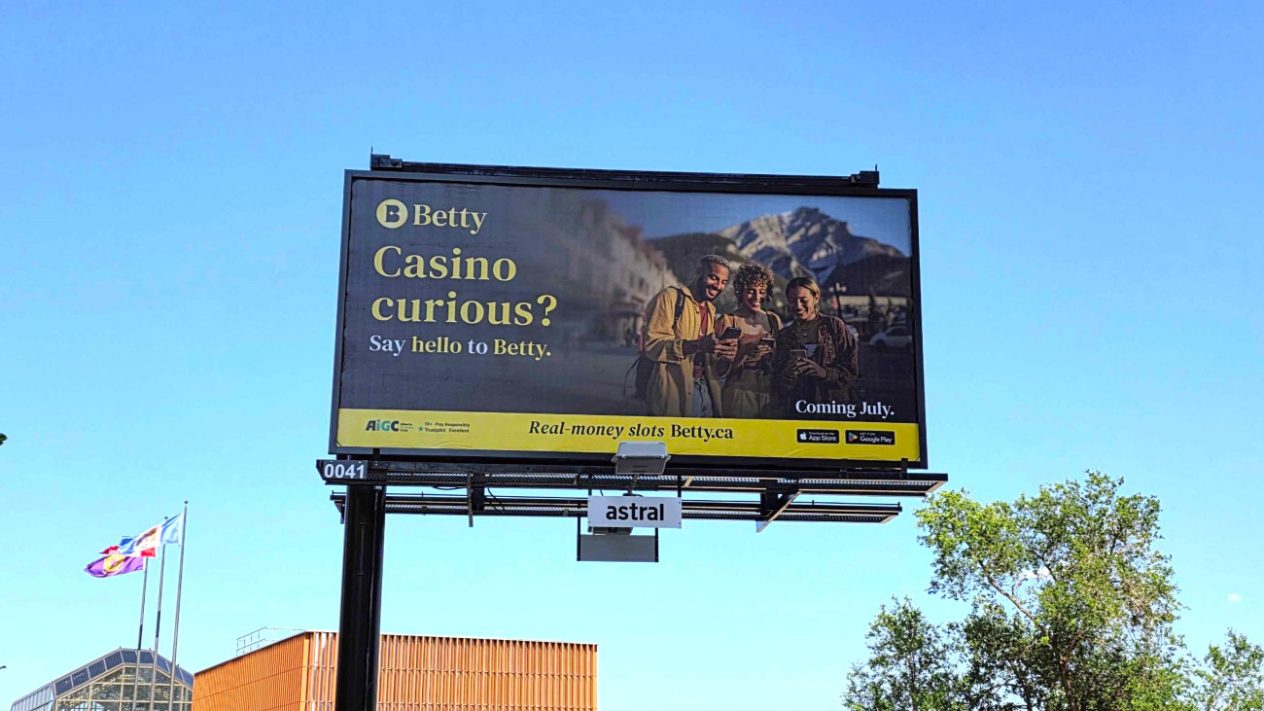 A Betty Casino billboard in Edmonton, Alberta