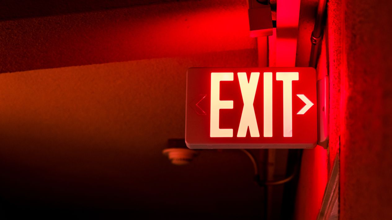 An exit sign