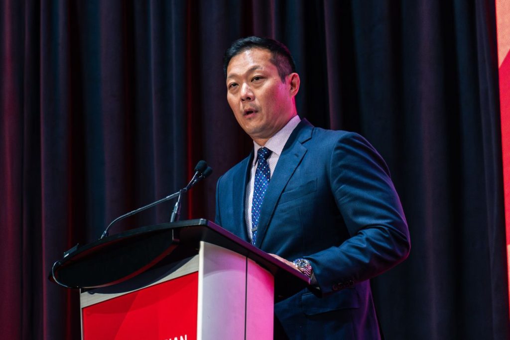 Stan Cho speaking at Canadian Gaming Summit 2025