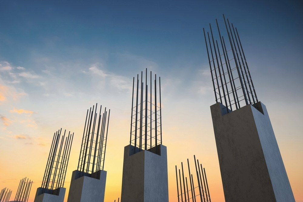 Strong foundations built with sunset in backdrop