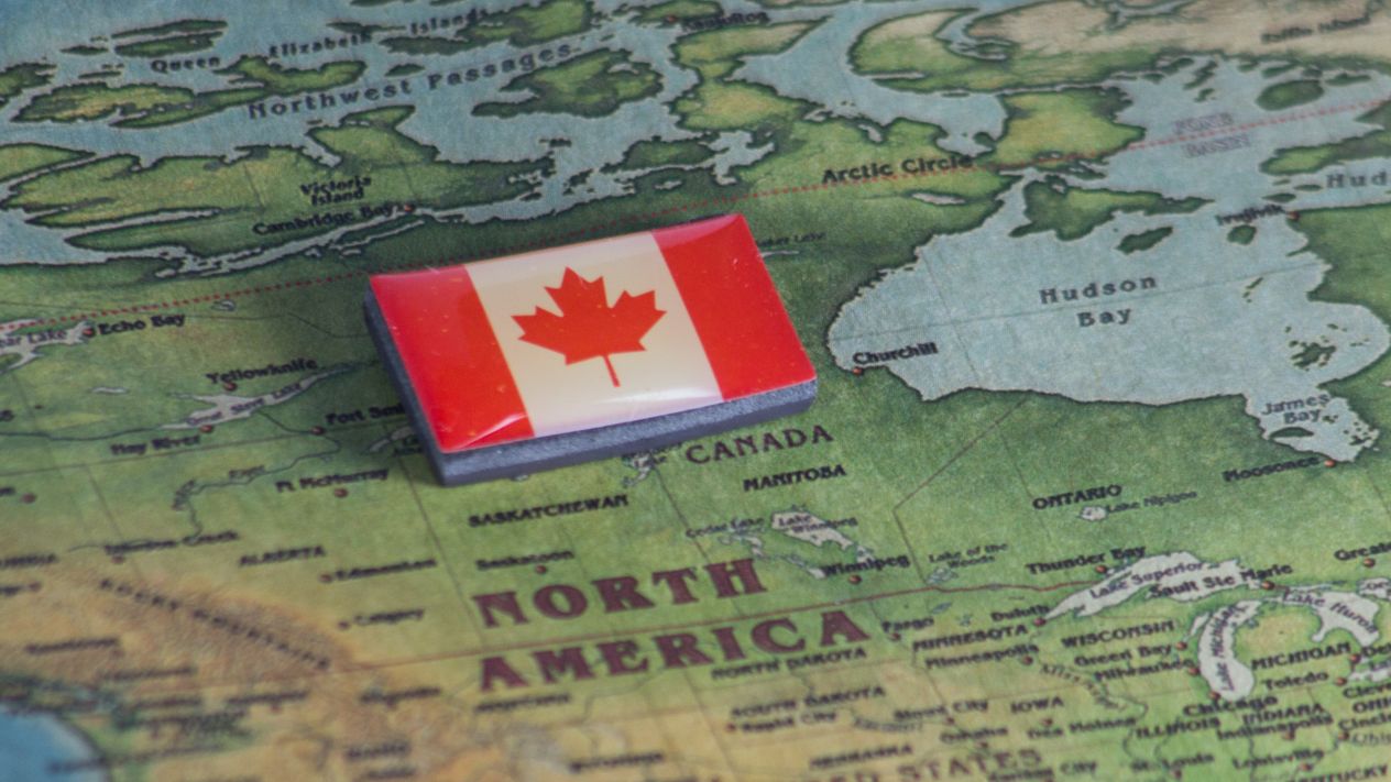 A map of Canada showing Alberta and Ontario