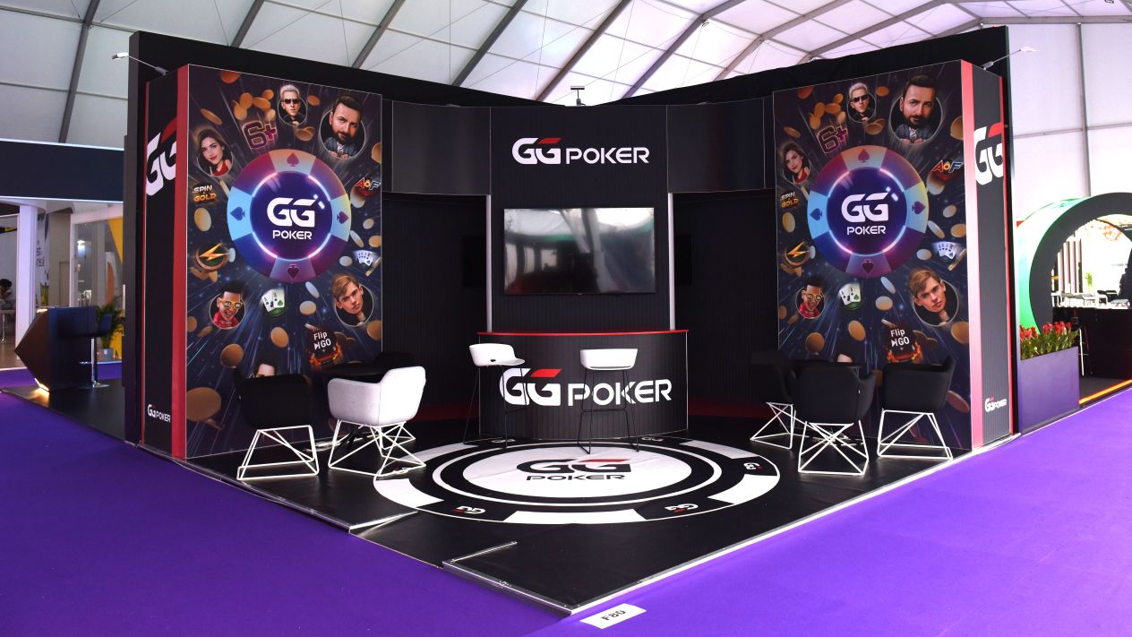 A GGPoker booth at an SBC event
