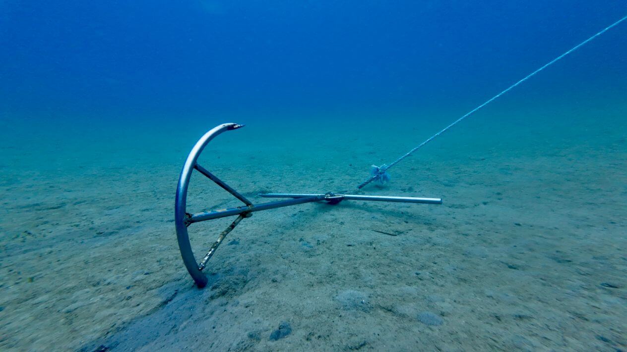 An anchor on a seabed