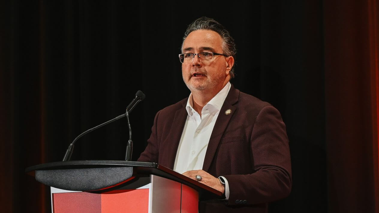Alberta iGaming minister Dale Nally speaking at SBC Summit Canada